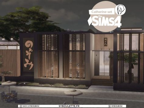 Waiter Station, Sims 4 Restaurant, Restaurant Counter, Casas The Sims 4, Sims 4 Cc Furniture, Sushi Restaurants, Sushi Bar, Wall Table, Sims 4 Build