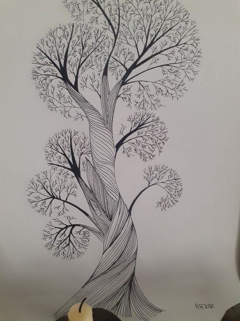 Swirly Tree Drawing, Tree Zentangle, Tree Line Drawing, Lotus Flower Drawing, African Drawings, Buddha Art Drawing, Zentangle Artwork, Scribble Art, Zen Doodle Art