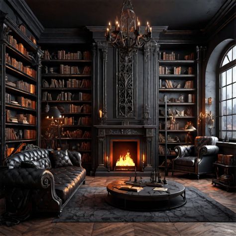 See what I created with Hotpot.ai: dark, industrial, fantasy, fire place, one room apartment, bookshelves, bed, large, living room, gothic, metal Gothic Mansion Living Room, Dark Fantasy Living Room, Goth Fireplace, Bookshelves Bed, Gothic House Interior, Living Room Gothic, Apartment Bookshelves, Gothic Living Rooms, Gothic Fireplace