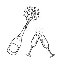 Champagne Drawing, Drawing Bottle, Nail Art Dessin, Tattoo Doodles, Bottle Drawing, Bottle Of Champagne, Bottle Tattoo, Wine Label Design, Dot Journals