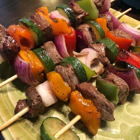 Mom's Beef Shish Kabobs Beef Shish Kabobs, Shish Kabobs Marinade, Kabobs Recipes, Grill Meals, Beef Shish Kabob, Shishkabobs Recipe, Shish Kabob, Chicken Croquettes, Grilled Recipes