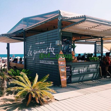 Diner Breakfast, Barceloneta Beach, Container Restaurant, La Barceloneta, Container Cafe, Food Stand, Container Bar, Cafe Shop Design, Beach Lounge