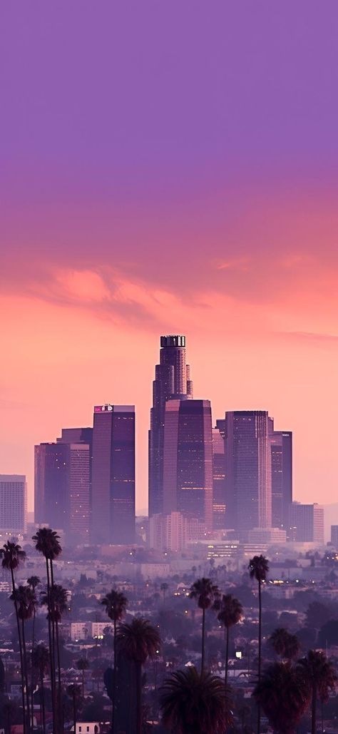 Los Angeles Aesthetic Wallpaper, Iphone Wallpaper Los Angeles, Los Angeles Iphone Wallpaper, Los Angeles Iphone, Los Angeles Cityscape, Aesthetic Los Angeles, Skyline Wallpaper, Royal Violet, Los Angeles Sunset