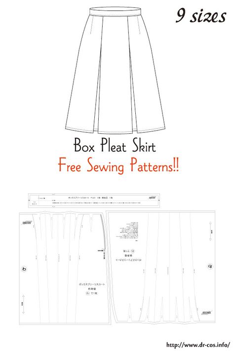 This is the pattern of a Box Pleat Skirt. cm size(A4 size) Children's-100,120,140/Ladies'-S,M,L,LL/Men's-L,LL Box Skirt Pattern, Long Pleated Skirt Pattern, Box Pleated Skirt Pattern, Pleated Skirt Pattern Free, Box Pleat Dress Pattern, Box Pleat Skirt Pattern, Pleat Skirt Pattern, Skeleton Skirt, Box Pleats Skirt