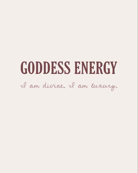 Affirmations Icon Aesthetic, Divine Goddess Aesthetic, Divine Woman Aesthetic, Goddess Vibes Aesthetic, Divine Quotes Spirituality, Queen Energy Aesthetic, Goddess Quotes Woman, Goddess Energy Quotes, Iconic Quotes Aesthetic