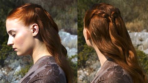 GAME OF CLOTHES Sansa Stark Hair Color, Sansa Hairstyles, Sansa Stark Makeup, Sansa Stark Hairstyle, Medevial Hairstyle, Sansa Hair, Sansa Stark Wedding, Sansa Stark Hair, Got Hair