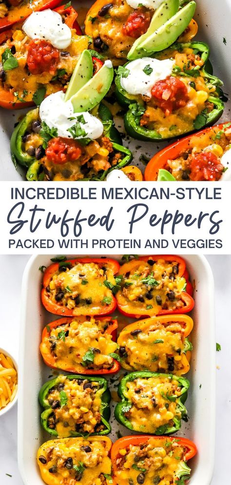 Roast Chicken, Health Dinner, Ground Turkey Recipes, Health Dinner Recipes, Mexican Style, Bell Peppers, Ground Turkey, Healthy Meal Prep, Roasted Chicken