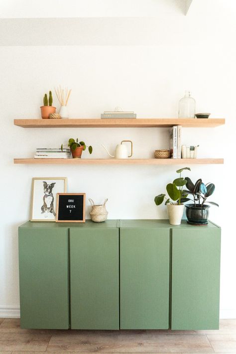 Small Dining Room Storage, Small Esthetician Room Ideas, Ivar Cabinet, Ikea Shoe Cabinet, Ikea Floating Shelves, Bungalow Ideas, Billy Ikea, Shoe Cabinet Entryway, Ideas Habitaciones