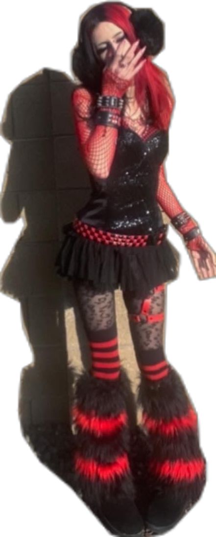 Red Scene Outfits, Scene Hair Ideas, Emo Dress Outfit, Cybergoth Clothes, White Fishnet Outfit, Scene Outfits Aesthetic, Cybergoth Outfits, Mall Goth Aesthetic, Scene Emo Fashion