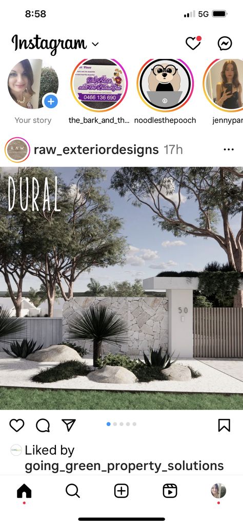 Front Gates & Fence & Letterbox
￼
￼
￼
￼

￼
￼
￼
￼
￼
￼
￼
￼
Landscape Designer on Instagram
Landscape Designer on Instagram: "NSW

Clients wanted a Coastal/native/resort feel exterior design keeping in mind that they are surrounded by bushland. The house is very white and they wanted to add some warmth by giving it that raw touch. 

We chose stone cladding from @artisanexterior.au
at the entrance which will add warmth and texture along with deco battens from @deco_australia for the entrance gate. Brass house number from us @raw_exteriordesigns. Large boulders and native planting for low maintenance and to create a grand entrance. 

Take a look at the reel to see more of this amazing design featuring full exterior design and landscaping, basketball court, firepit area and much more.

Prices st Entrance Gate, Instagram Landscape, Landscape Designer, Fire Pit Area, Stone Cladding, Front Gates, Entrance Gates, Grand Entrance, House Number