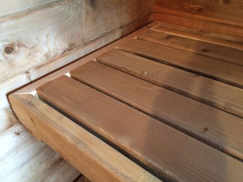 Sauna Bench, Mobile Sauna, Building A Sauna, Wood Sauna, Cedar Bench, Wood Repair, Steam Sauna, Sauna Design, 20 Year Old