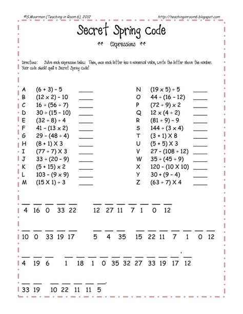 Teaching in Room 6: Zippin Down the Freebie Trail Middle School Math Worksheets, Math College, Worksheets For Middle School, Kumon Math, 6th Grade Worksheets, Fun Math Worksheets, 5th Grade Worksheets, Math Coloring Worksheets, Code Secret