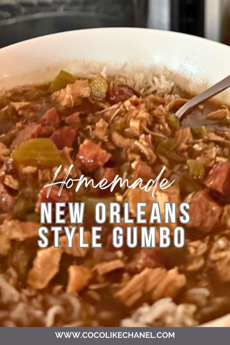 Delicous! I love this authentic gumbo recipe. Takes me straight to New Orleans Authentic Gumbo Recipe, New Orleans Gumbo Recipe, New Orleans Style Gumbo, New Orleans Chicken, Authentic Gumbo, Gumbo Recipe Crockpot, Cajun Gumbo Recipe, Best Gumbo Recipe, New Orleans Gumbo