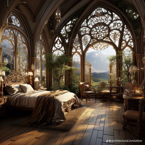 Design Bedroom Aesthetic, Bedroom Transformation, Castle Bedroom, Architecture Renovation, Fairytale House, Fantasy Bedroom, Indoor Greenery, Fantasy Rooms, Minimalist Bedroom Design