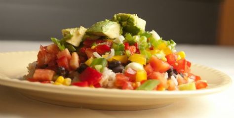 Engine 2 Diet: Black Beans and Brown Rice Extravaganza Recipe via @SparkPeople Engine 2 Diet, Diet Lunch, Healthy Chips, Polenta Recipes, Black Beans And Rice, Plant Based Whole Foods, Engine 2, Plant Based Eating, Diet Keto