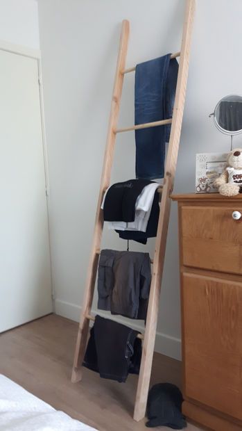 Ladder Clothes Rack, Diy Clothes Rack Cheap, Diy Clothing Rack, Wall Clothing Rack, Industrial Clothing Rack, Wall Mounted Clothing Rack, Industrial Clothing, Diy Clothes Rack, Dressing Room Closet