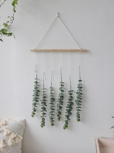 1pc DIY Artificial Leaf Wall Hanging | SHEIN USA Rustic Modern Farmhouse, Sage Green Bedroom, Feuille Eucalyptus, Diy Wand, Vine Wall, Artificial Leaf, Leaf Wall, Wall Hanging Diy, Décor Boho