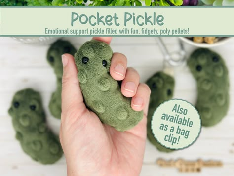 Pocket Pickle Sensory Comfort Toy, Emotional Support Pickle Pet, Autism Toy for Kids, Fuzzy Sensory Plush, Anxiety Calming Sensory Fidget, - Etsy Clay Acorn, Sensory Fidgets, Emotional Support Pickle, Sewing Plushies, Pocket Frogs, Weighted Stuffed Animal, Worry Pet, Worry Monster, Pocket Pet