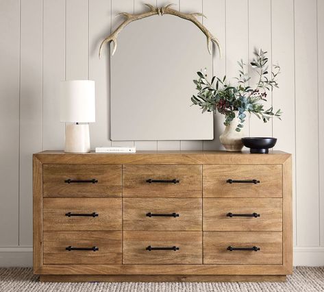 Oakleigh 9-Drawer Dresser (71.5") Wood Dresser And Nightstand, 3 Dressers Side By Side, Double Dressers Side By Side, 10 Drawer Dresser, Nightstand And Dresser Combo, Dresser Living Room Decor, Simple Dresser Decor Bedroom, Mirror Over Dresser Bedroom, White Oak Bedroom Furniture