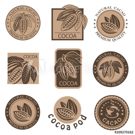 Cacao Fruit, Chocolate Logo, Chocolate Labels, Chocolate Packaging Design, Spice Jar Labels, Cocoa Beans, Website Business, Art Appliqué, Chocolate Design