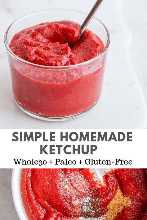 Whole30 Ketchup, Whole 30 Vegetarian, Paleo Ketchup, Homemade Ketchup Recipes, Paleo Condiments, Paleo Snack, Whole 30 Lunch, Ketchup Recipe, Homemade Ketchup