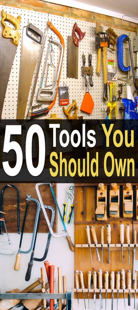 Tools Every Man Should Have, Must Have Tools For Home Owners, Garage Essentials, Storage Furniture Design, Woodworking Tools For Beginners, Cheap Tools, Woodworking Tools Workshop, Essential Woodworking Tools, Building Tools