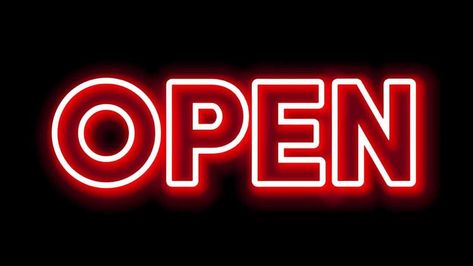 Neon Open sign animation on a black background, red neon open sign. Neon Open Sign, Neon Text, Open Sign, Red Neon, Background Red, Open Signs, Black Background, Stock Video, Black Backgrounds