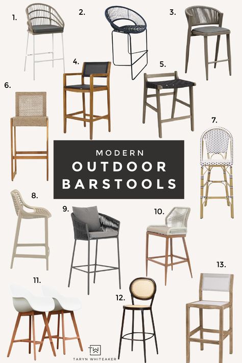 Outdoor Barstool Ideas, Outside Bar Stools, Modern Transitional Dining Room, Modern Rustic Dining Table, Outdoor Barstools, Family Room Bar, Outdoor Makeover, No Carve Pumpkin, No Carve Pumpkin Decorating