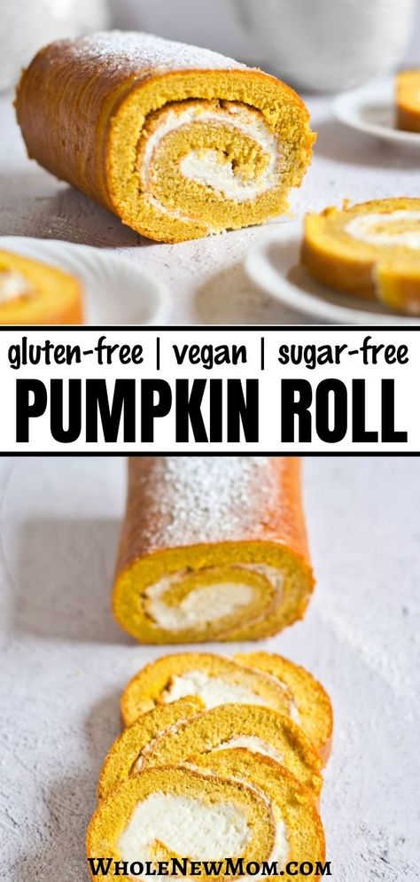 Vegan Gluten Free Pumpkin Roll, Sugar Free Pumpkin Roll Recipe, Healthy Pumpkin Roll, Vegan Roll Cake, Sugar Free Pumpkin Roll, Vegan Pumpkin Roll, Keto Pumpkin Roll, Gluten Free Pumpkin Roll, Nut Roll Recipe