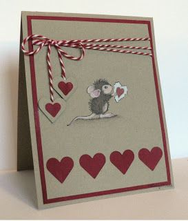 Valentine Heart Card, Valentines Day Cards Handmade, House Mouse Stamps, Man Cards, Valentine Love Cards, Valentine Cards Handmade, House Mouse, Handmade Valentine, Valentine Cards