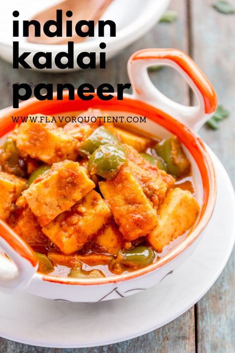 Restaurant Style Kadai Paneer - Flavor Quotient Kadai Paneer Recipe, Paneer Gravy Recipe, Indian Paneer Recipes, Party Dinner Recipes, Paneer Gravy, Paneer Pulao, Authentic Greek Food, Masala Paneer, Kadai Paneer