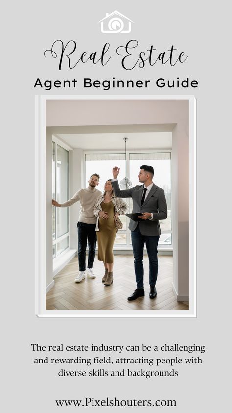 This beginner guide will help you understand the basics of the industry, how to become a real estate agent, and how to succeed in your career. #RealEstatePhotoEditingServices #RealEstate #RealEstatePhotoEditing #RealEstatePhoto #PixelShouters #RealEstateAgents #Realtor #AgentBeginnerguide #beginnersguide #blogPost Getting Started In Real Estate, How To Become A Real Estate Agent, Real Estate Agent Aesthetic, Beginner Real Estate Agent, Becoming A Real Estate Agent, Become A Real Estate Agent, Real Estate Exam, Real Estate Guide, Real Estate Management