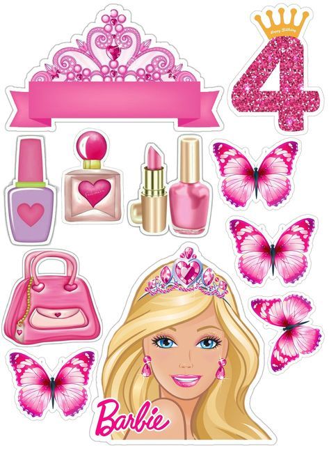 Barbieeeeeee cake topper Barbie Cupcake Toppers Printable Free, Barbie Cake Topper, Barbie Cake Designs, High Heel Cakes, Barbie Birthday Cake, Barbie Birthday Party, Barbie Cake, Barbie Birthday, Girl Cake