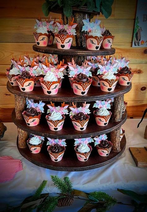 One Deer Ful Birthday Cake, Baby Deer Baby Shower Ideas Girl, Bambi Cupcakes, Oh Deer Baby Shower Girl, Deer Baby Shower Theme, Deer Themed Birthday Party, Deer Cupcakes, Deer Baby Shower Girl, Deer Birthday Party