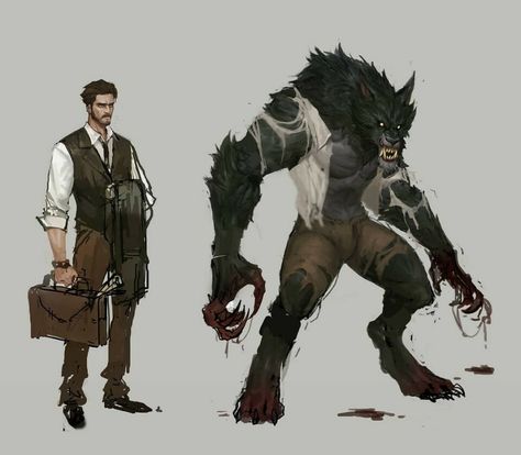 Werewolf Concept Art Character Design, Western Lycan, Space Werewolf, Werewolf Concept Art, Wolf Concept Art, Creature Design Concept, Black Werewolf, Werewolf Drawing, Werewolf Aesthetic