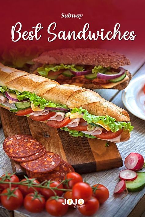 Sandwiches food ideas option from Subway Jojo Recipe, Subway Menu, Sandwiches Ideas, Subway Sandwich, Classic Sandwich, Breakfast Salad, Best Sandwich, Cooking Skills, Sandwich Recipes