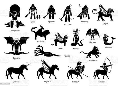 Greek Mythology Monsters, Mythology Monsters, Greek Mythical Creatures, Greek Creatures, Winter Banner, Greek Monsters, Ancient Greek Mythology, Greek Mythology Tattoos, Ancient Greek Gods