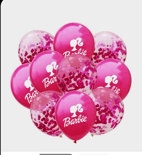 Barbie Balloons, Barbie Bday, Barbie Decorations, Red Confetti, Barbie Bachelorette, Barbie Party Decorations, Barbie Theme Party, Barbie Birthday Party, Barbie Theme