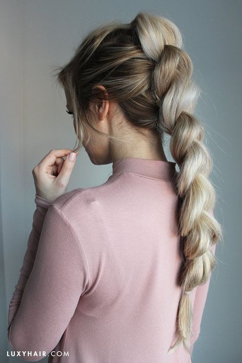 Teenage Hairstyles For School, Easy Braid Styles, Teenage Hairstyles, Pull Through Braid, Luxy Hair, Long Box Braids, Hairstyles Braided, Looks Party, Easy Braids