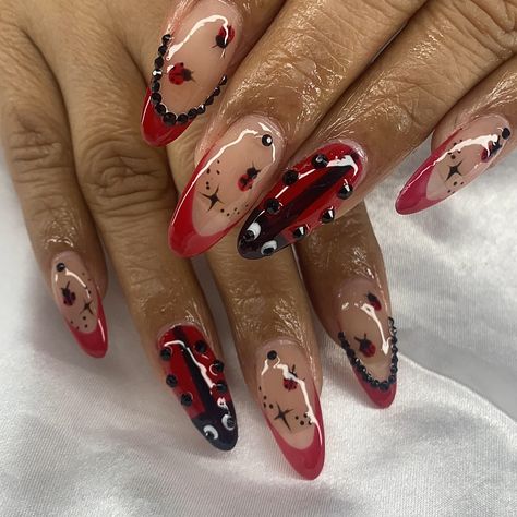 Lady bug Gelx set 💋🐞 Dm or Text (626) 825-8309 to book 💋 #westcovinanails #lapuentenails #acrylicnails #squarenails #nailinspo #blingnails #626nails #626 #nininailed_it #gelnails #pressonnails #nailcharms #hellokittynails #nails #acrylics #y2knails #buchonanails #frenchtip #quincenails #blingfrenchtip #gelxnails #nailart #flowernails #almondnails #chromenails #pressonnails #nailcharms #moneynails #lapuente #summernails #rednails Nails Ladybug, Bug Nails, Ladybug Nails, Quince Nails, Hello Kitty Nails, Y2k Nails, West Covina, Heart Nails, Nail Charms