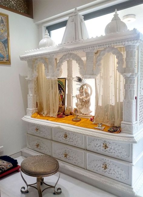 Wooden Temple For Home, Marble Temple, Mandir Design, Temple Design For Home, Marble Home, Indian Home Interior, Pooja Room Door Design, Be Design, Pooja Room Design