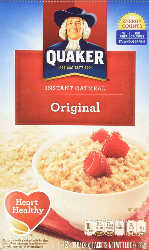 Quaker Instant Oatmeal Original, 12-Count Boxes (Pack of 2) Smoothie Detox Diet, Quaker Instant Oatmeal, Quaker Oatmeal, Whole Grain Foods, Zone Diet, Diet Smoothie Recipes, Instant Oatmeal, Oats Quaker, Food Pack