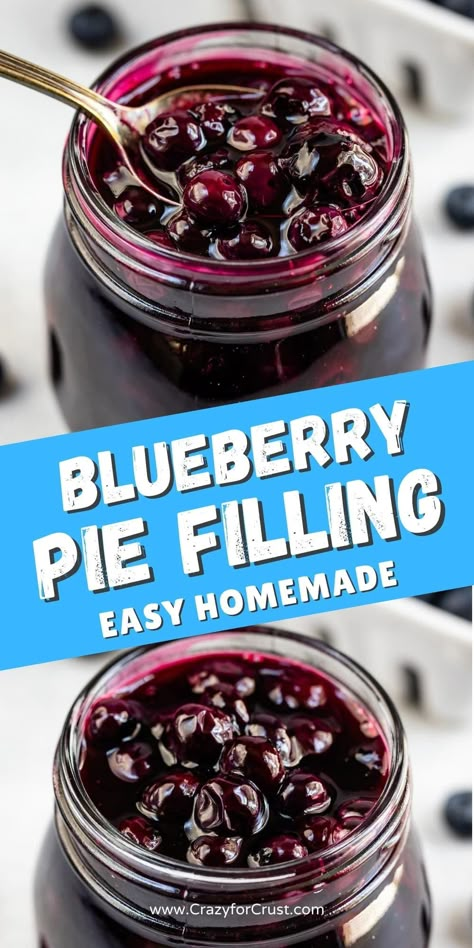 Make Blueberry Pie Filling from scratch and skip the can - use this homemade pie filling in any pie or recipe that calls for pie filling! Use fresh or frozen or canned berries - this recipe is SO easy! Blueberry Pie Filling Recipes Easy, Homemade Pie Filling, Homemade Blueberry Pie Filling, Easy Blueberry Pie Recipe, Blueberry Pie Filling Recipes, Berry Pie Filling, Easy Blueberry Pie, Homemade Blueberry Pie, Blueberry Desserts Recipes