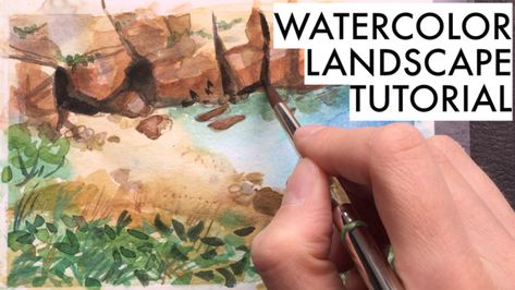 Painting a coast scene in watercolor and gouache + bee eater tutorial (video) 8 Watercolor Landscape Tutorial, Gouache Tutorial, Importance Of Art, Learn To Sketch, Painting Landscapes, Walnut Ink, Landscape Painting Tutorial, Nature Sketch, Sketch Videos