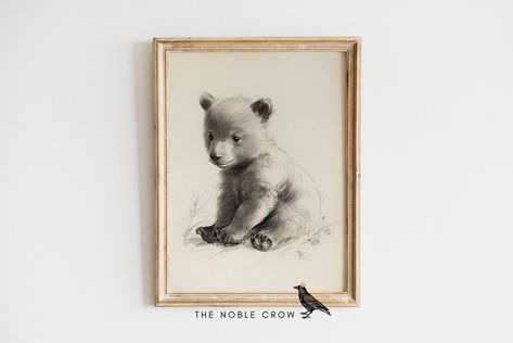 Woodland Baby Bear Animal Print, Nursery Decor, PRINTABLE Art, Nursery Wall Art, Forest Animal Babies, Baby Room Art | AR6502 by NobleCrowShop #moderntraditionalhome #homeinspo #gallerywall #interiordesign #myneutralhome #calminteriors #vintagegallerywall #vintageart #wallart #artprints #homedecoration #decor #interiordecorating #interiorstyle #etsy Animal Print Nursery, Wall Art Forest, Animal Babies, Bear Animal, Art Forest, Baby Room Art, 11x14 Print, Nursery Animal Prints, Forest Animal