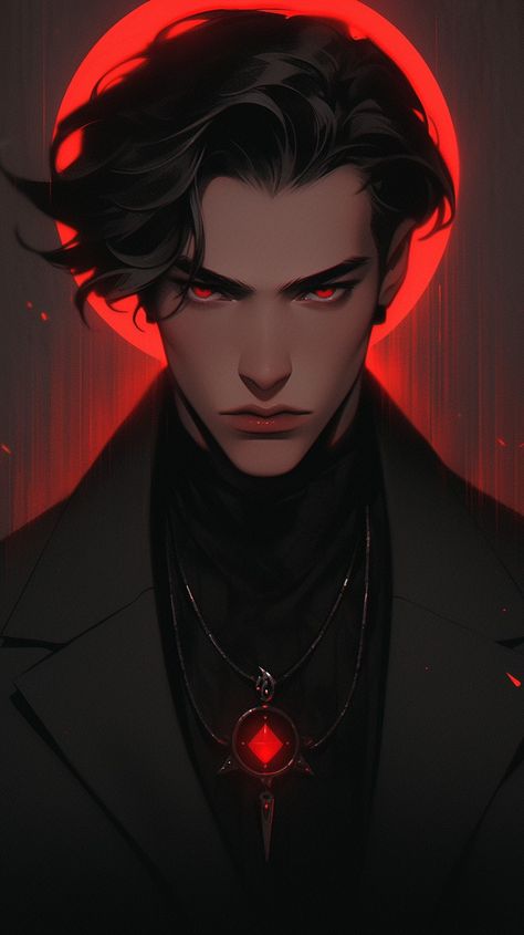 Red Eyes Character Design Male, Vampire Guy Art, Vampire Digital Art, Vampire Character Art Male, Red Hair Vampire Male, Vampire Art Male Modern, Red Haired Vampire Art, Male Vampire, Modern Vampires