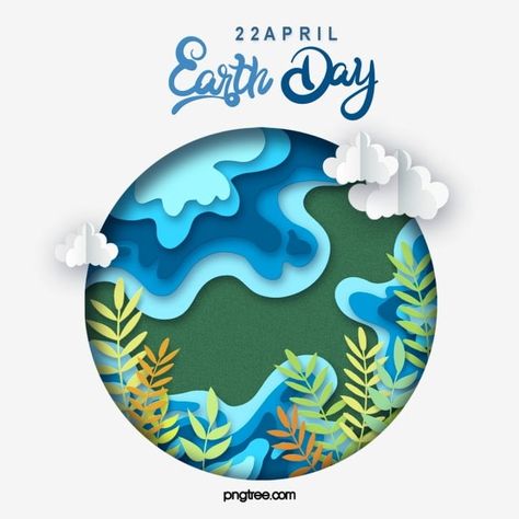 The Earth Day Poster, Earth Day Graphics, Earth Graphic Design, Healthy Clipart, April Clipart, Earth Day Design, Paper Cutout Effect, Earth Day Poster, Earth Clipart