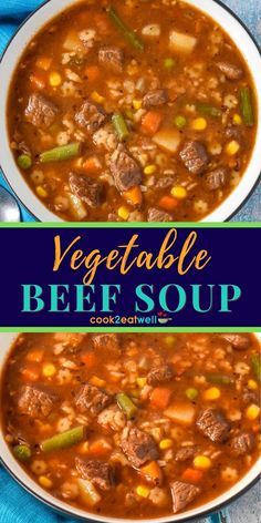 Beef Soup Crockpot, Veg Beef Soup, Steak Soup Recipes, Easy Vegetable Beef Soup, Homemade Vegetable Beef Soup, Steak Soup, Tiny Pasta, Steak Potatoes, Beef Soup Recipes