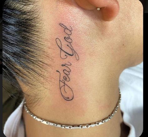 Fear No One But God Tattoo, Fear Of God Tattoo Men, Fear God Neck Tattoo, God Fearing Tattoo, Only Fear God Tattoo, God Neck Tattoo, Fear God Tattoo Men, God Tattoos For Men, Fear God Tattoo