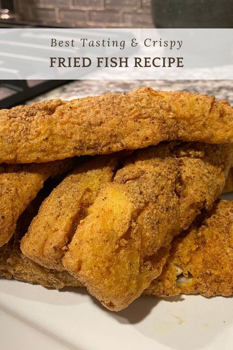 Photo of fried fish and seasoning Deep Fried Fish Batter, Best Fried Fish Recipe, Fried Cod Recipes, Flounder Fish Recipes, Crispy Fried Fish, Deep Fryer Recipes, Fried Flounder, Fried Catfish Recipes, Fried Fish Recipe